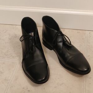Bostonian Hommes Black Leather Men's Chukka Ankle Shoes Boots Y2k Academia Retro